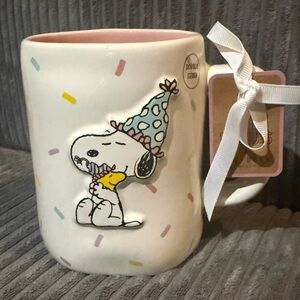Rae Dunn x Peanuts White Double-sided Mug - HAPPY BIRTHDAY- 🎉 New